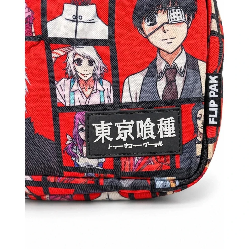 Tokyo Ghoul Flip Pak Mini Backpack Red Character Grid Print Anime Bag